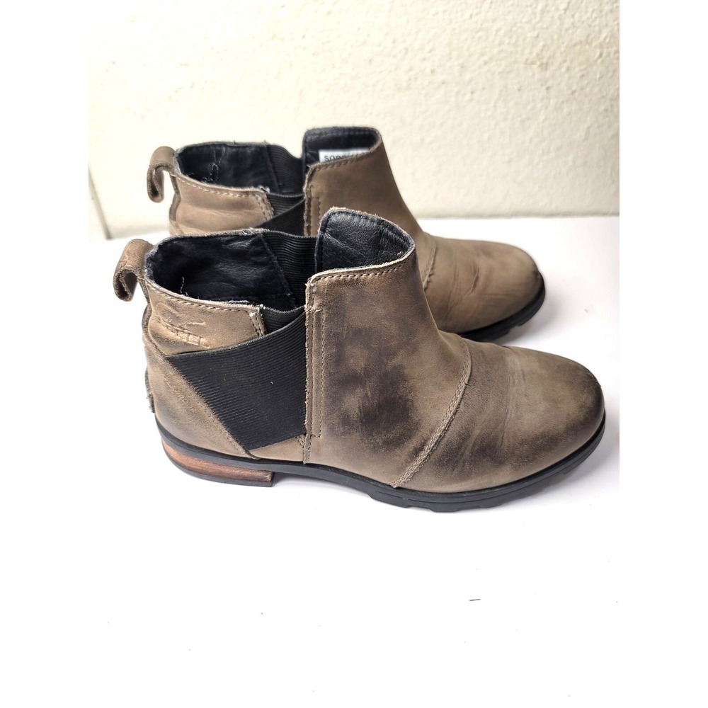 Sorel Women's Leather Chelsea Ankle Pull On Boots Size‎ 6 Gray & Black - Picture 3 of 14